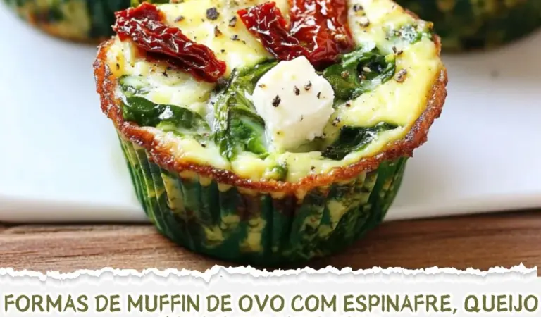 Formas de Muffin de Ovo com Espinafre, Queijo Feta e Tomate Seco: Uma Receita Que Abraça a Saúde e o Sabor Formas de Muffin de Ovo com Espinafre, Queijo Feta e Tomate Seco: Uma Receita Que Abraça a Saúde e o Sabor
